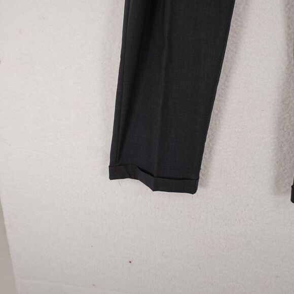 Hart Schaffner Marx Wool Charcoal‎ Gray Pleated Cuff High Rise Dress Pants 39/31 - Picture 2 of 7